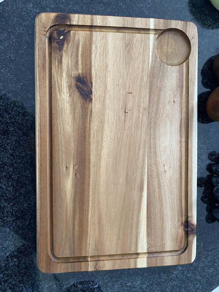 Deska do krojenia serwowania grill kuchenna orzechowe drewno 40 x25 cm