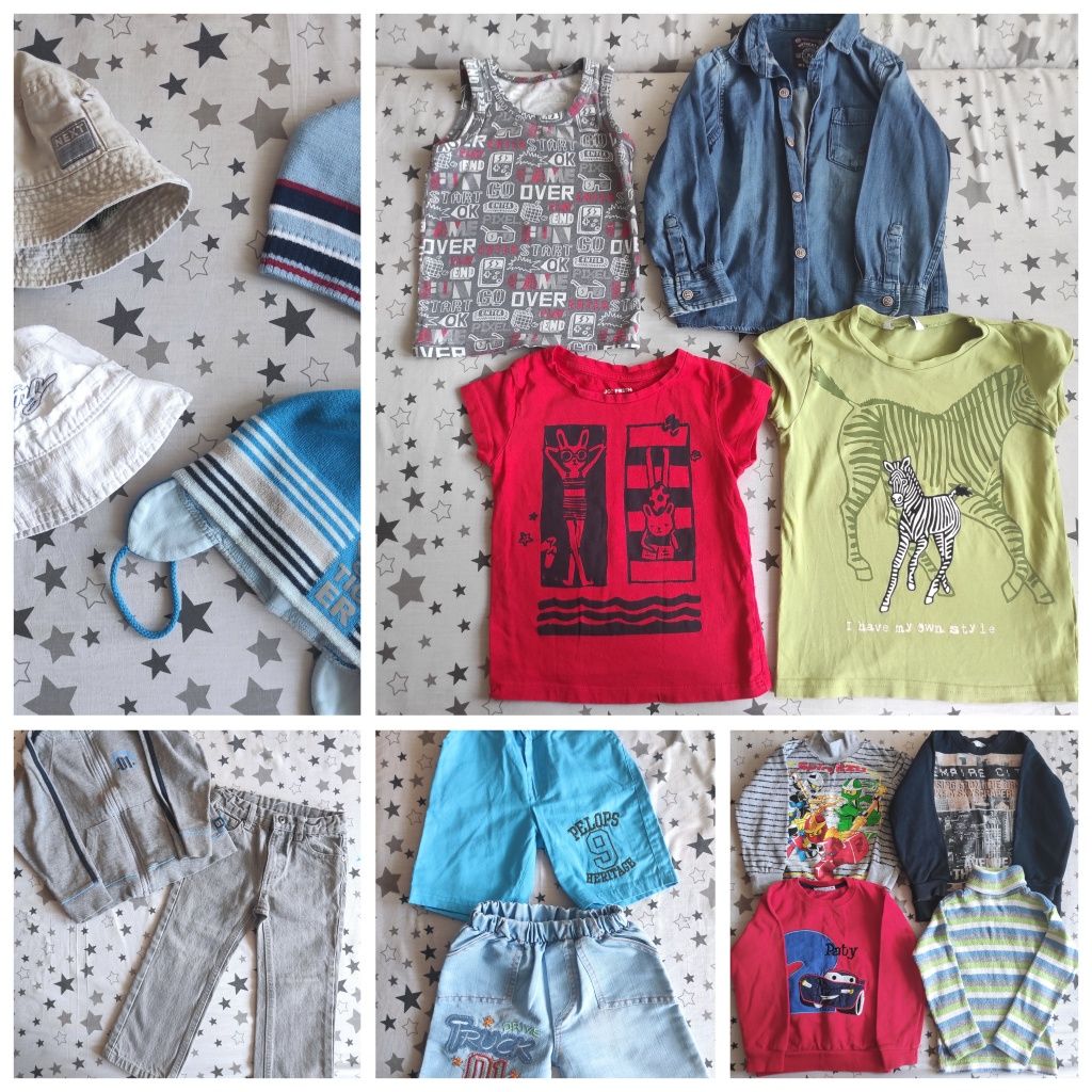 Пакет вещей на мальчика 3-4 года 98-104 см свитшоты футболки шорты