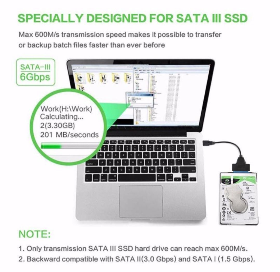 Adapter USB 3.0 do SATA Dysk HDD SSD Przejściówka Kabel USB 3.0 do 6Gb