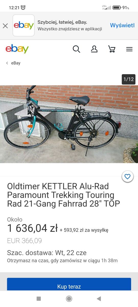 Rower Kettler Rad zobacz