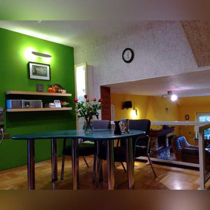 Duży stół Corian blat zielony chrom nowoczesny Unikat