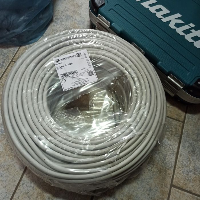 Kabel przewód elektryczny NYM 3x2,5 rolka 100 Niemiecki