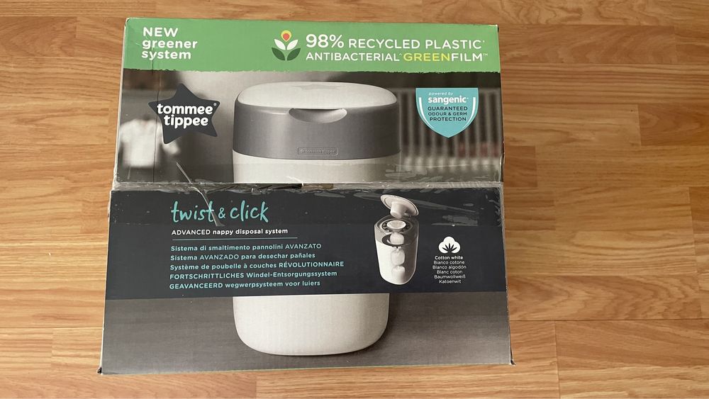 Contentor fraldas twist & click Tommee Tippee novo com 1 recarga nova