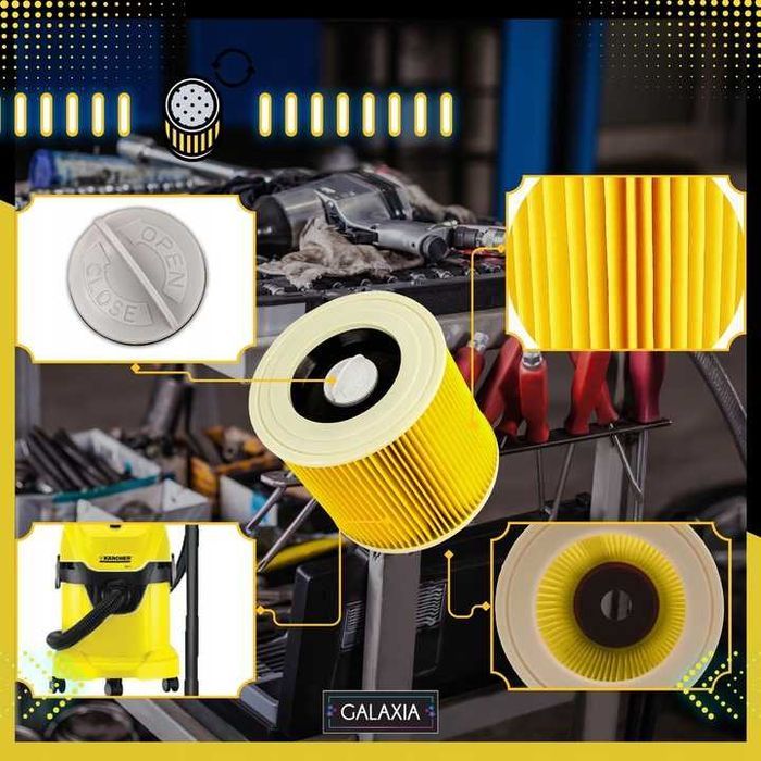 3x Filtr do Odkurzacza Karcher WD3 Filtr 3SZT WD 3 MV3 WD2 SE4001 KWD3