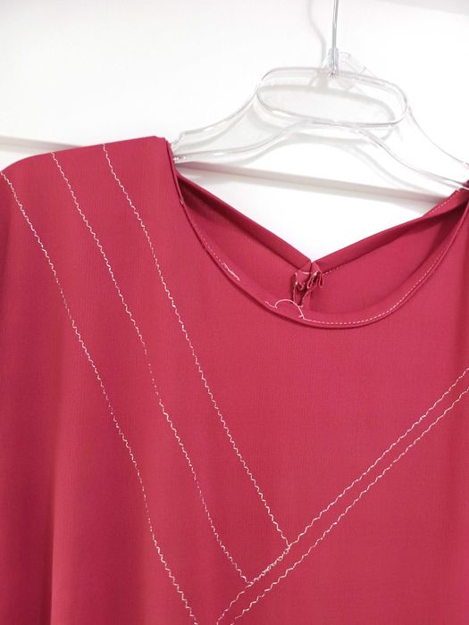 czerwona powojenna sukienka długa letnia z czasów prlu z lat 60tych 38