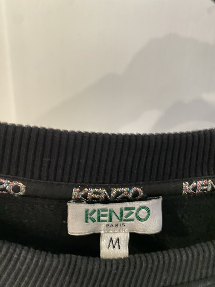 Oryginalna bluza Kenzo Glitter lace up sweatshirt czarna M