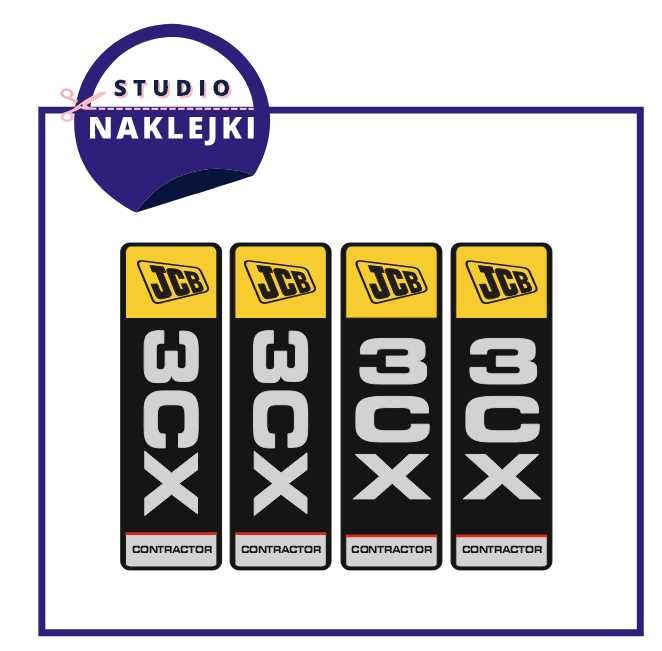 Naklejki koparka ładowarka JCB 3CX Contractor Nalepki Nalepka Zestaw