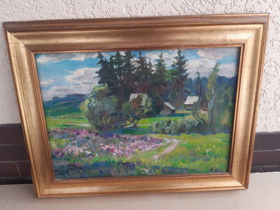 Картина Генриха Нечипоренко "Хутор". 1990 год. 50х35. Холст, масло.