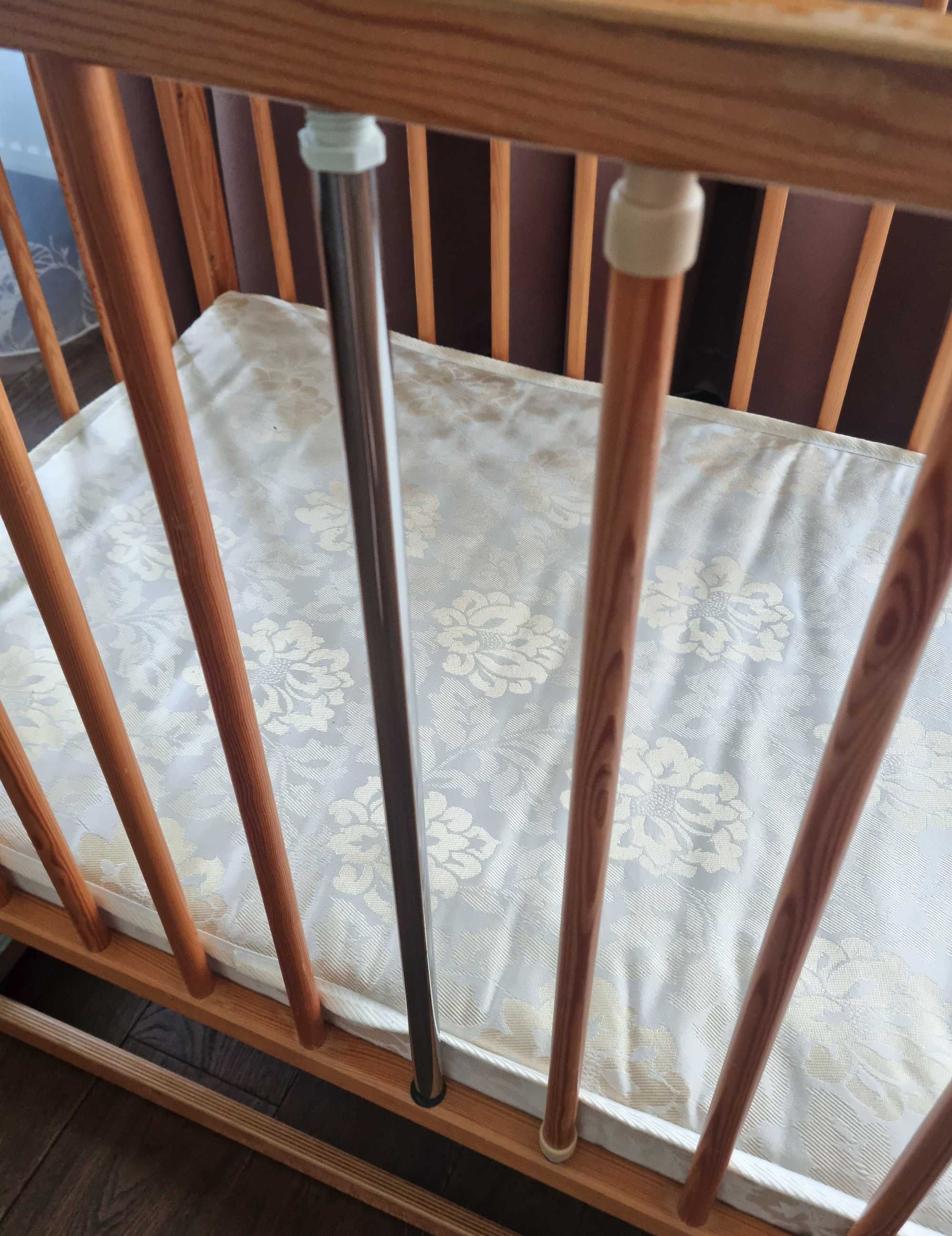 Детская кроватка качалка KLUPS HENRY Pine с выдвижным ящиком + матрас