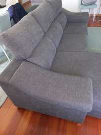 Sofa chaise long 4 lugares com encosto reclinável