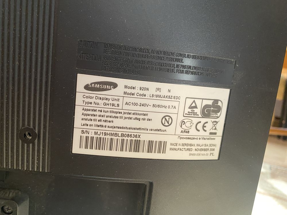 Monitor Samsung SyncMaster 920N