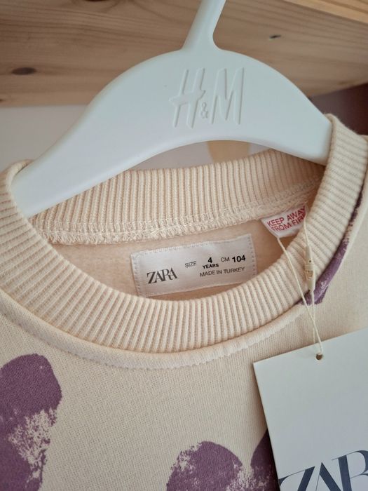 Zara bluza serduszka 104 ocieplana