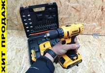 Акумуляторний шуруповерт Dewalt з DFR патроном та набором. Шурупокрут