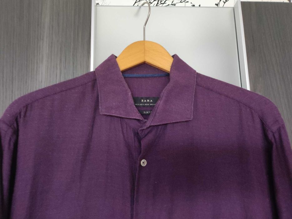 Koszula męska fioletowa Zara