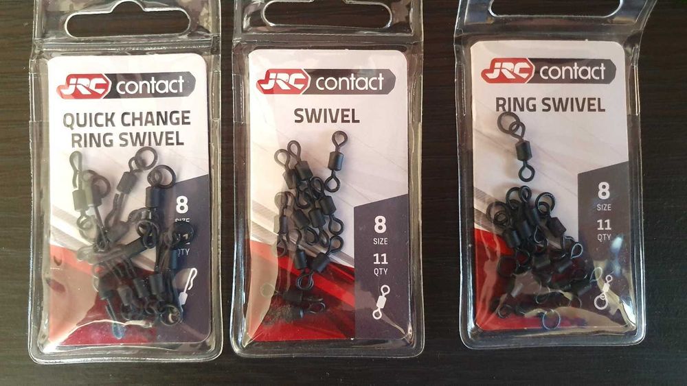 Krętliki i agrafki karpiowe JRC Contact Swivel - zestaw 7 opakowań MIX