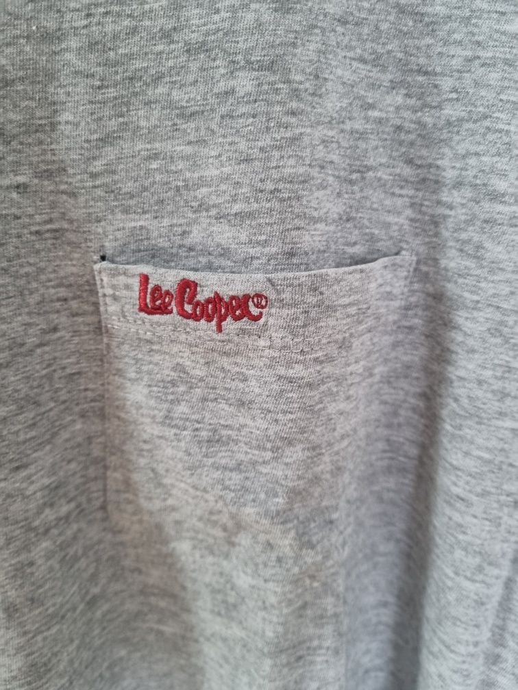 Lee Cooper – szara koszulka męska L, krótki rękaw