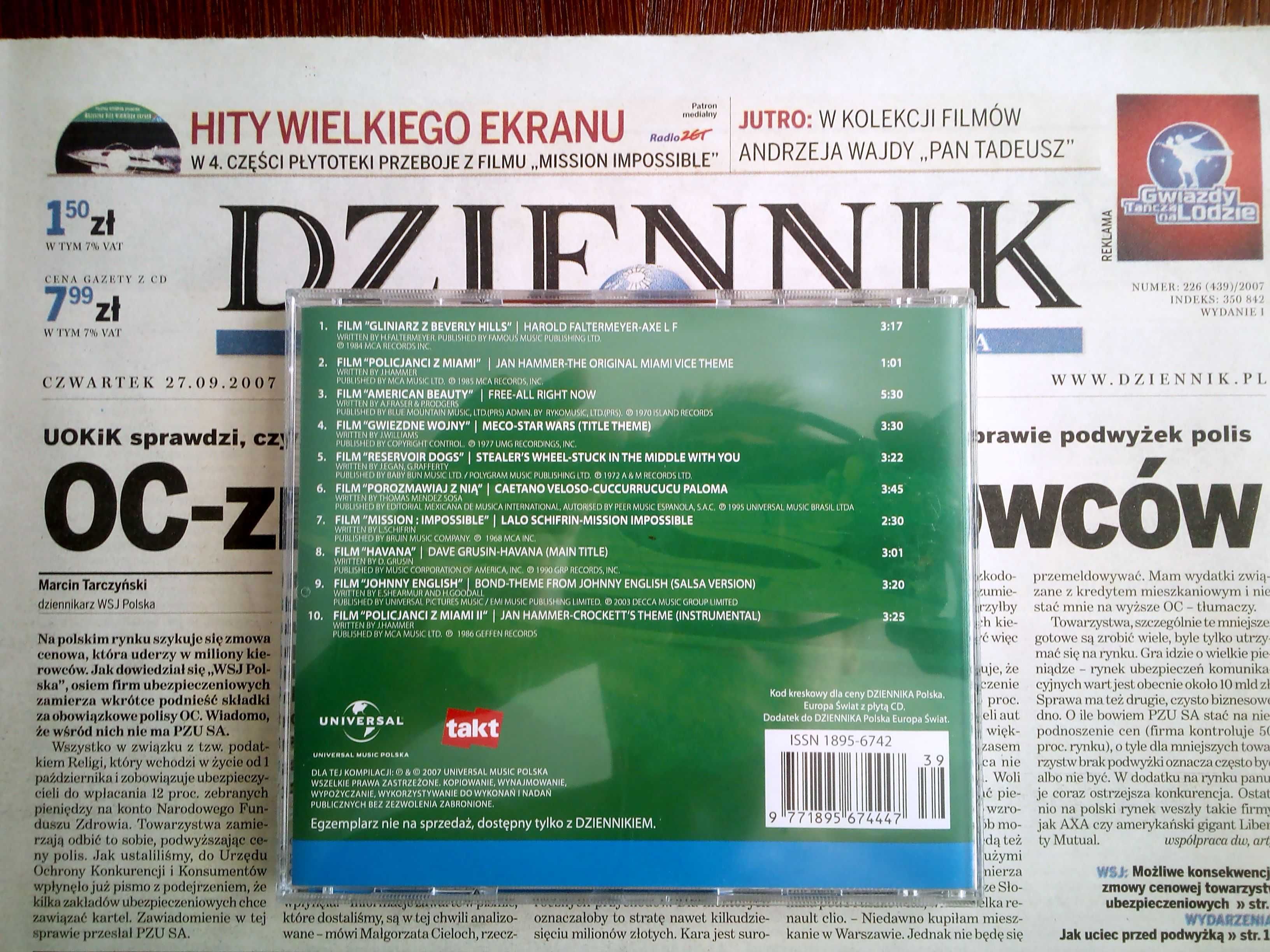 Muzyka filmowa - kolekcja 6 płyt CD z 2007 roku