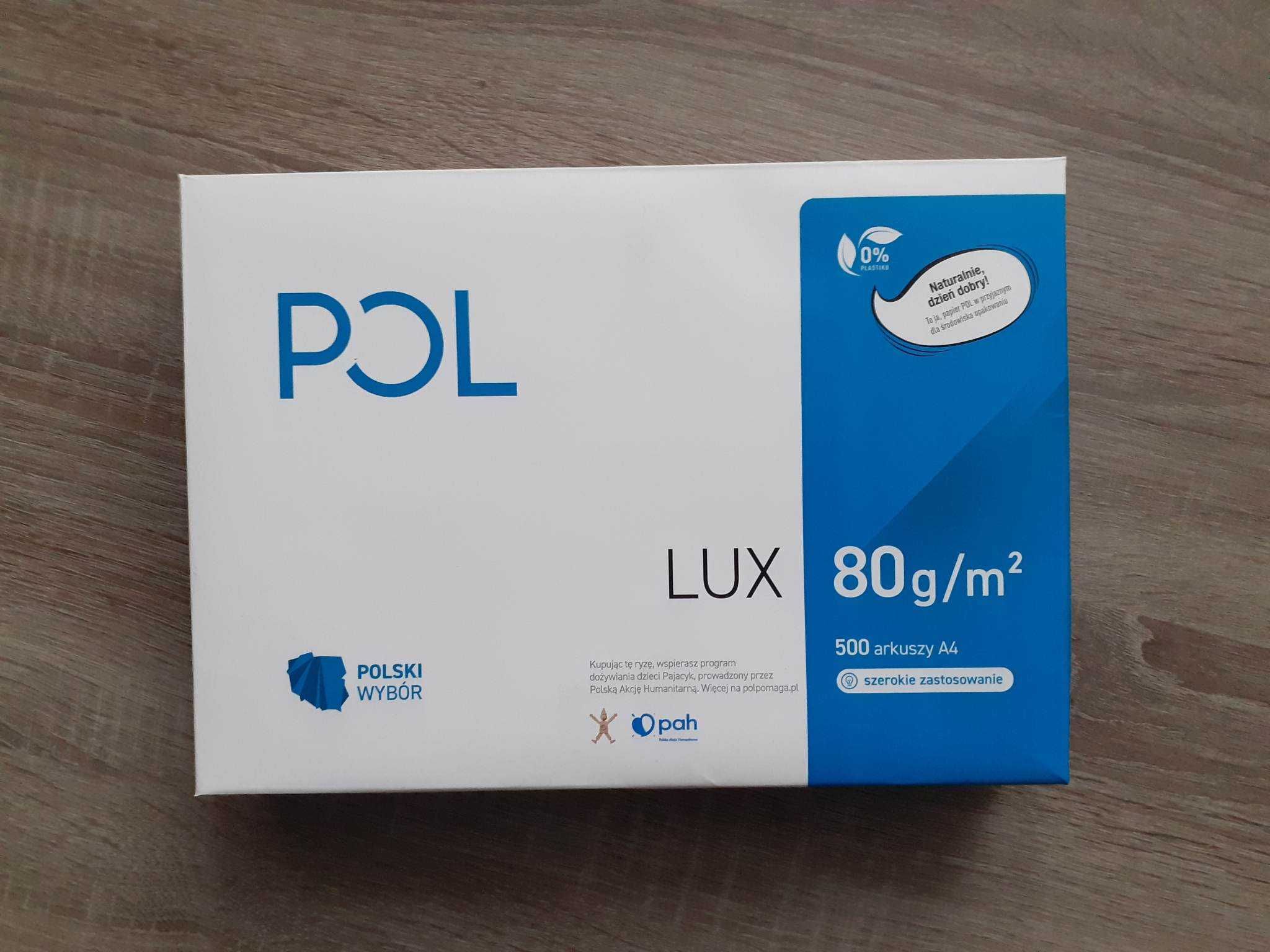 Papier biurowy, ksero POL LUX format A4 500 ark. 80 g - 500 kartek