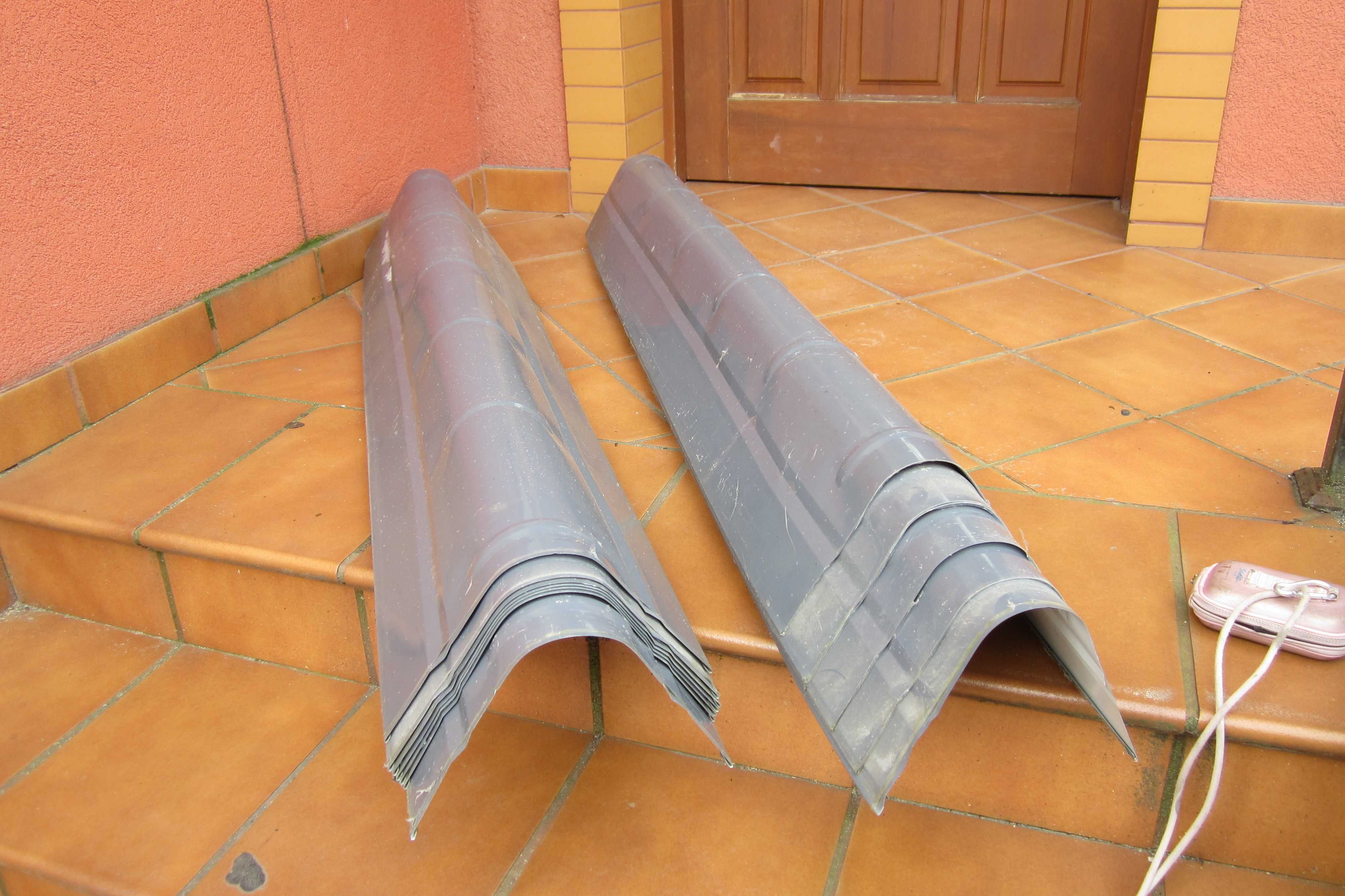 Nowe Gąsiory dachowe metalowe kalenica 125cm 12-szt. grafit 15m