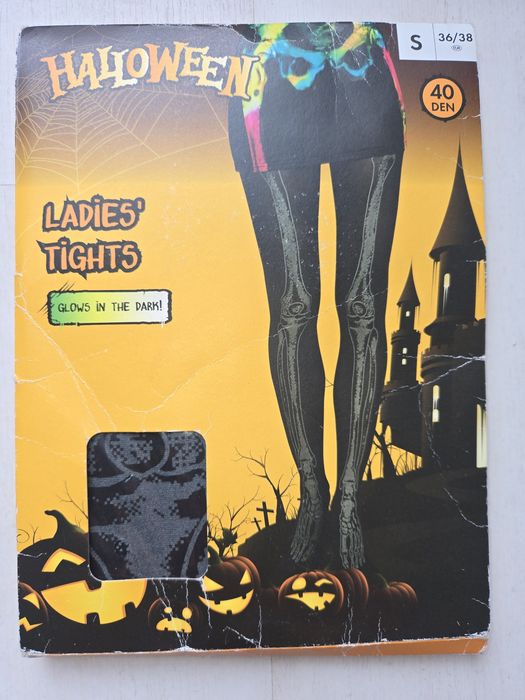 Rajstopy damskie na Halloween/świecący nadruk
