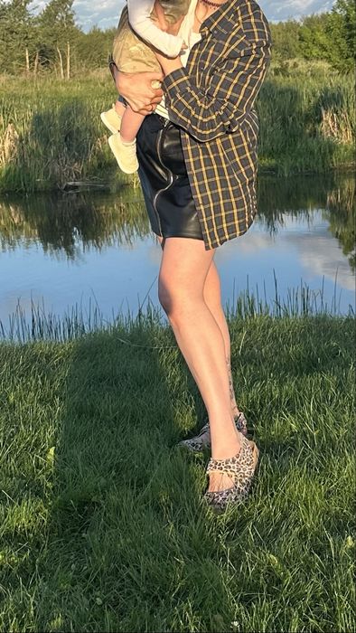 Спідниця юбка  зі штучної шкіри, під шкіру розмір XL-XXL 50-52 розмір