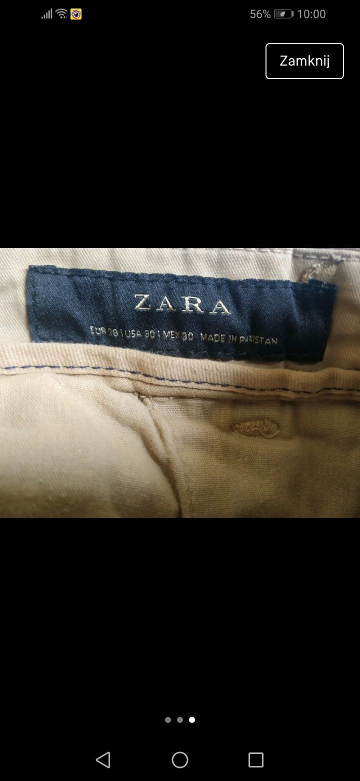 Spodnie slim fit Zara chinosy rozmiar M