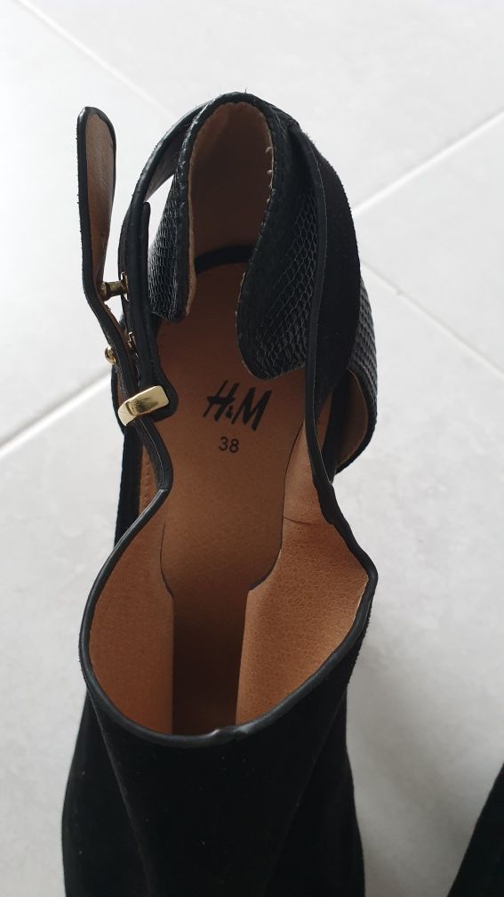 Sapatos pretos Peep Toe H&M T.38