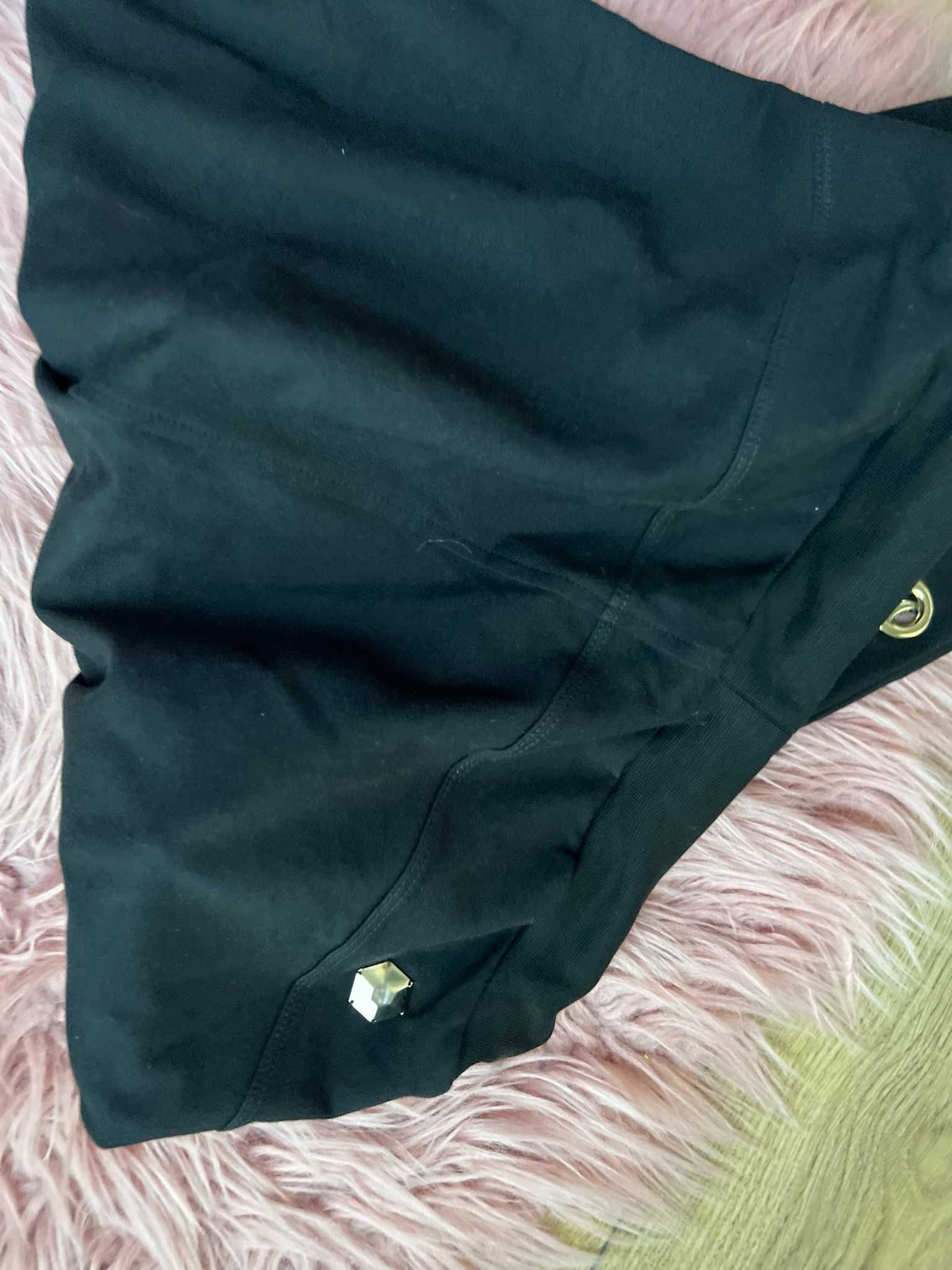 Phillip Plein spodnie czarne dresowe zdobienia nietypowe M Gratis