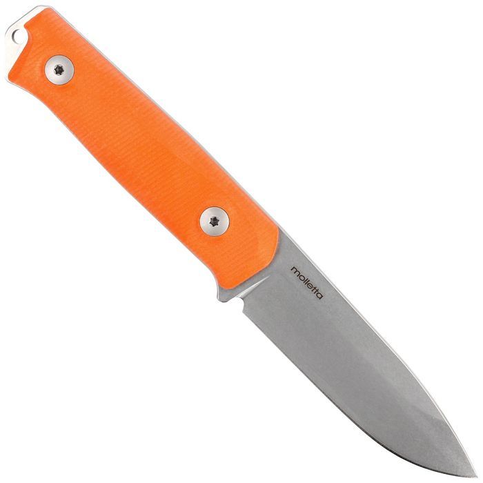 Nóż LionSteel Bushcraft Orange G10, Stone Washed Sleipner by Molletta