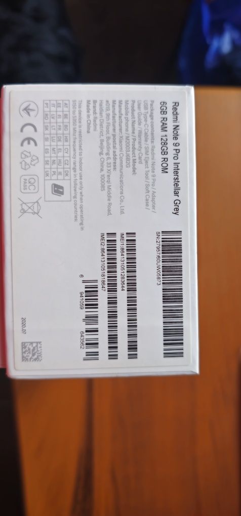 Xiaomi redmi note 9 pro 6/128