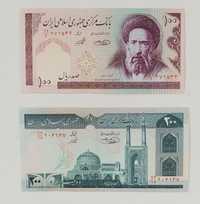 zestaw banknotów 100 i 200 rials, Iran , 2 szt ,