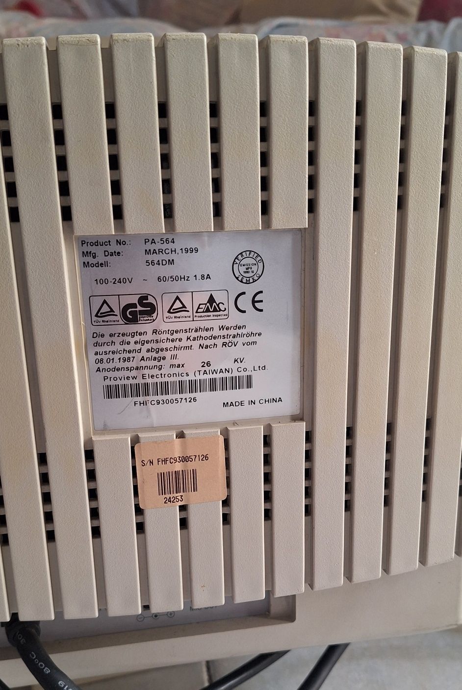 Vintage Monitor Proview 564 DM - Não testado