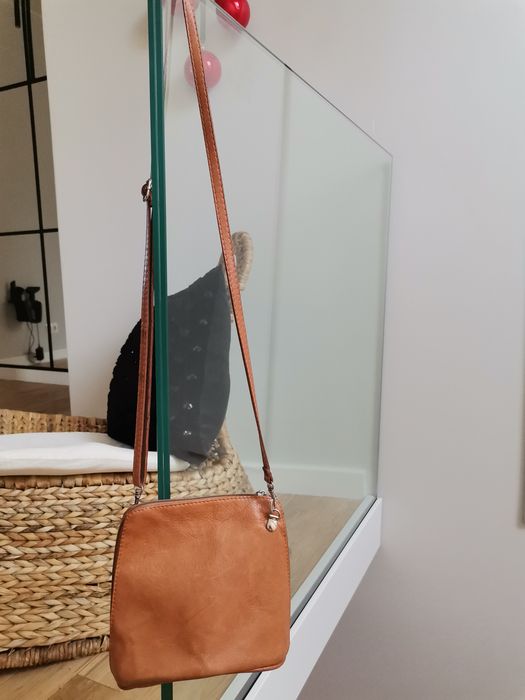 Torebka skórzana camel mini