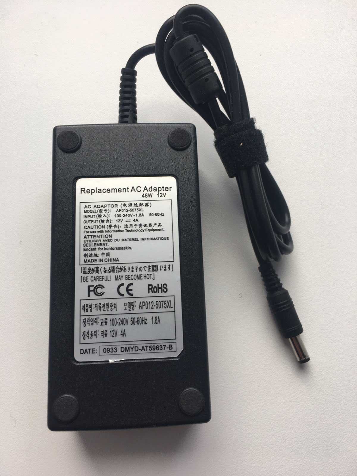 Блок питания для монитора 12V 4A 5.5x2.5 мм