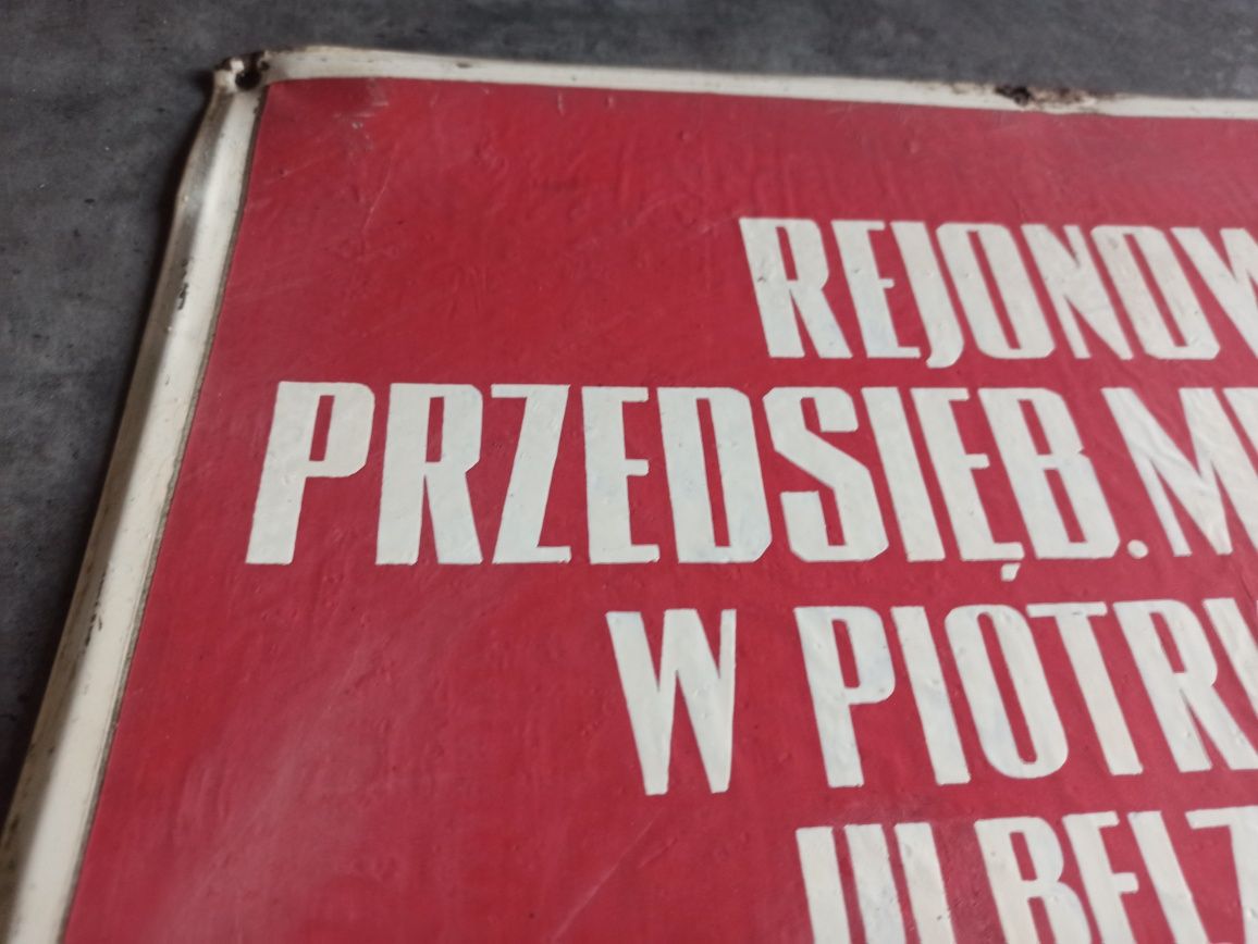 Stara metalowa tablica PRL