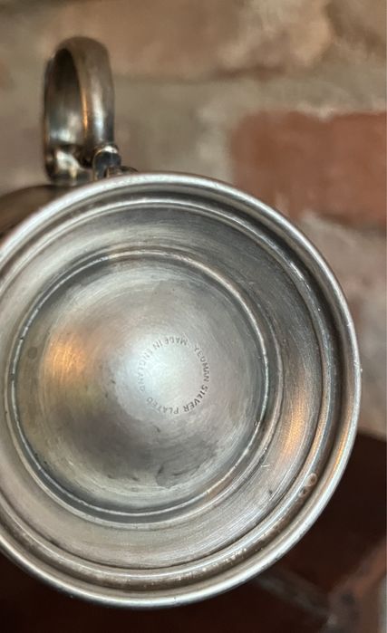 Śliczny posrebrzany zestaw - cukiernica i mlecznik