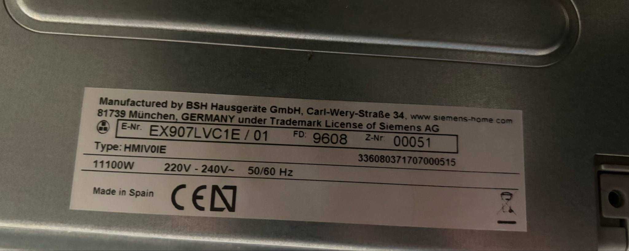 Płyta indukcyjna SIEMENS EX901LVC1E/01
