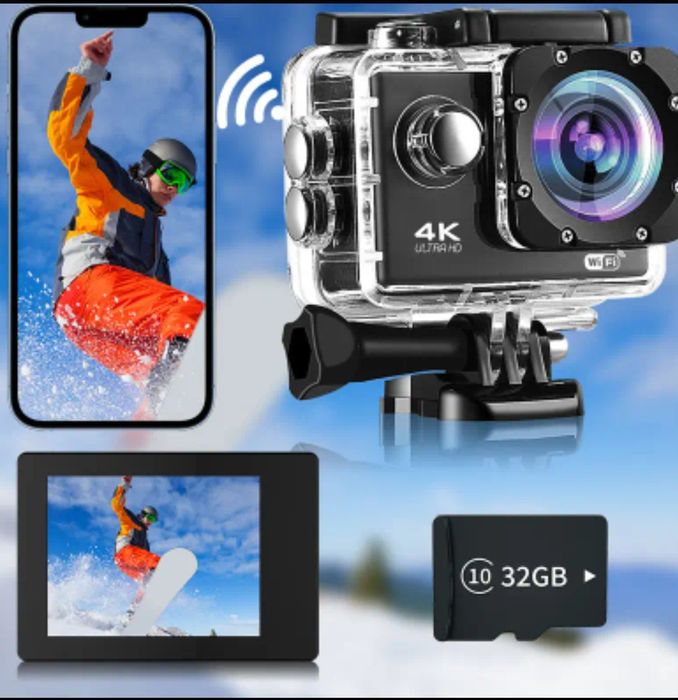 4K Ultra HD екшн-камера з Wi-Fi та пультом дистанційного керування.