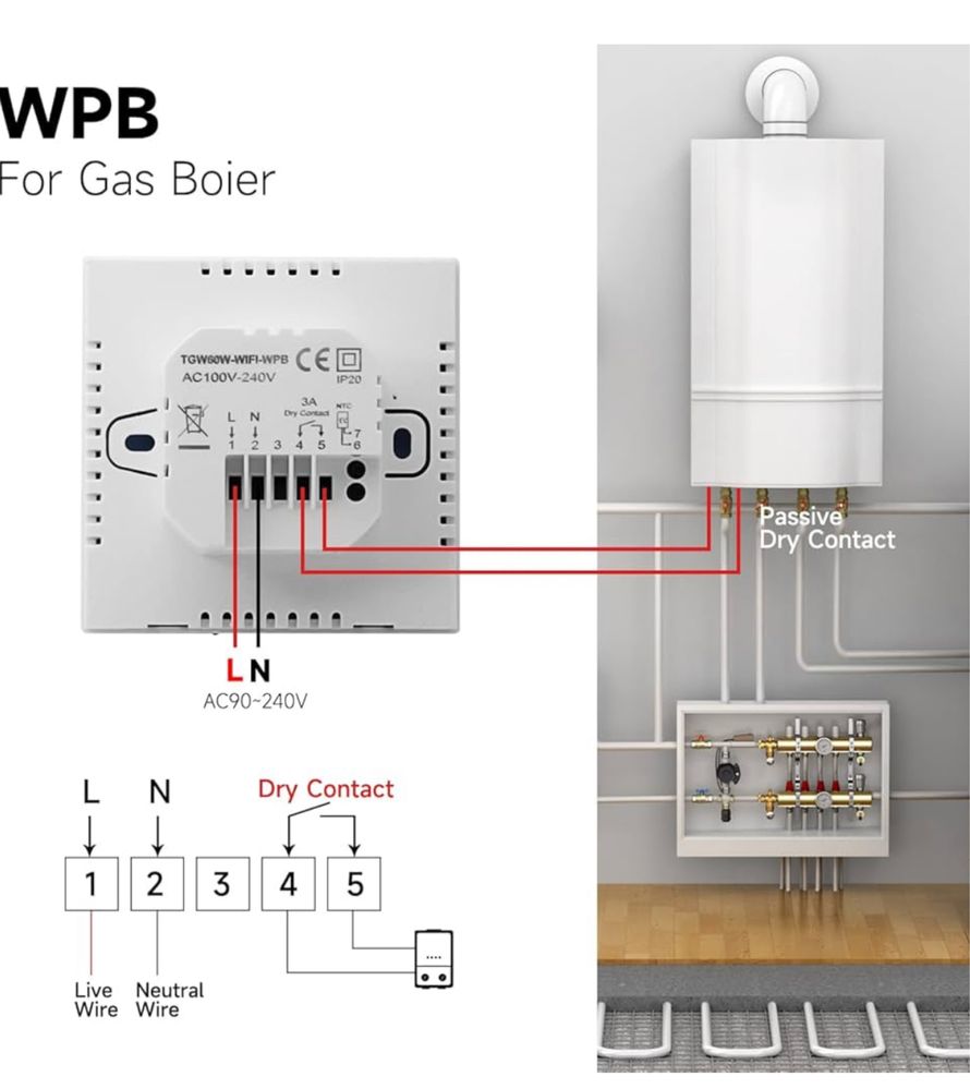Inteligentny termostat Beok TGW60B-WIFI-WPB