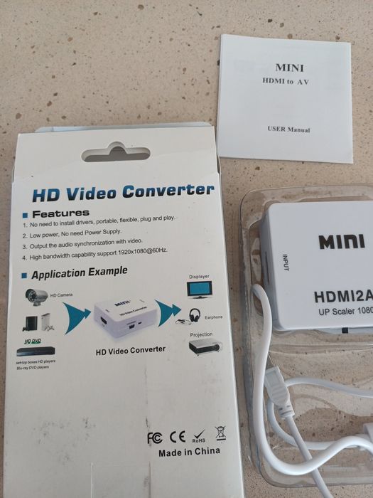 Conversor de HDMI para AV (RCA)  NOVO em caixa nunca usado