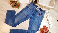 Jeansowe Spodnie ARMANI Jeans Proste Granatowe Jeansy Straight  Cut
