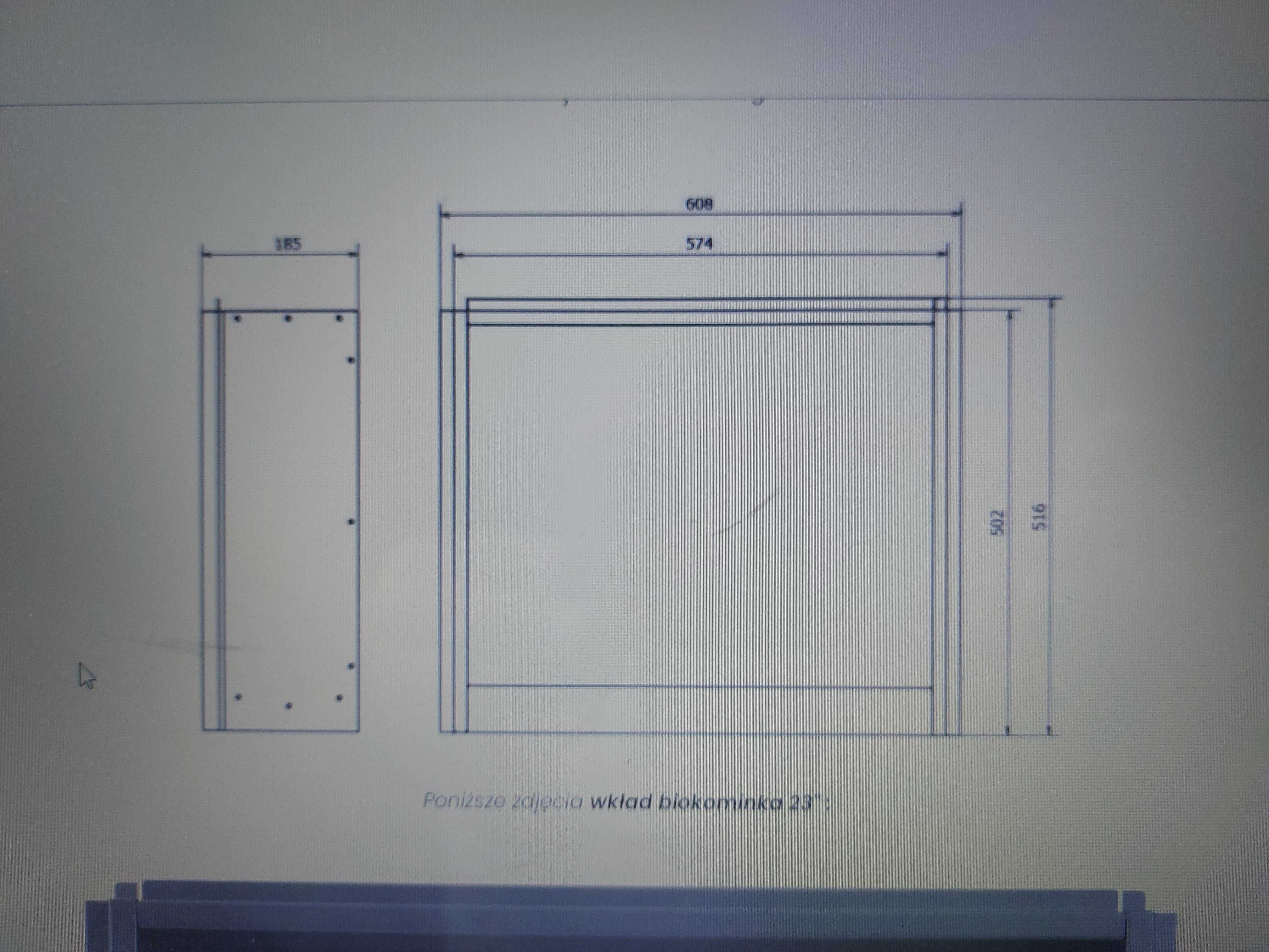 Wkład Biokominka do zabudowy czarny 60cm