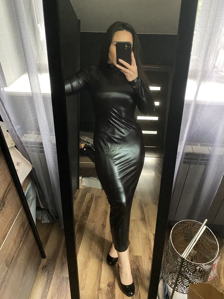 Sexy sukienka obcisła lateks latex lateksowa skórzana latexowa