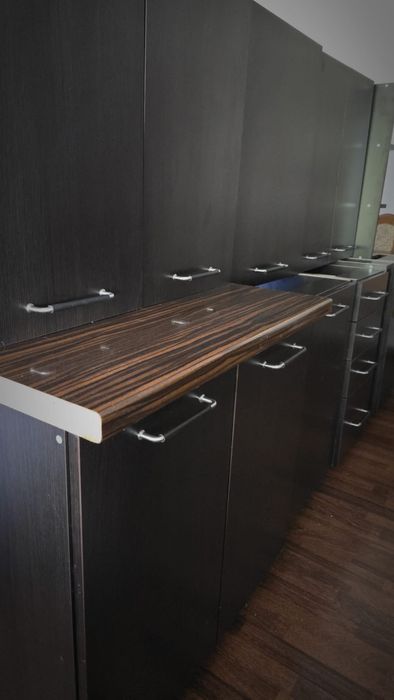 Meble kuchenne zestaw brąz wenge