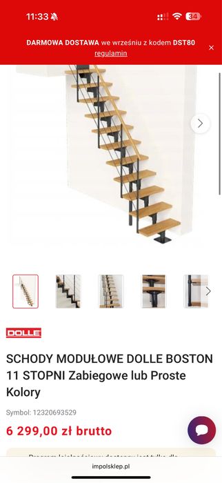 Schody modulowe Dolle Boston 11 stopni jak nowe