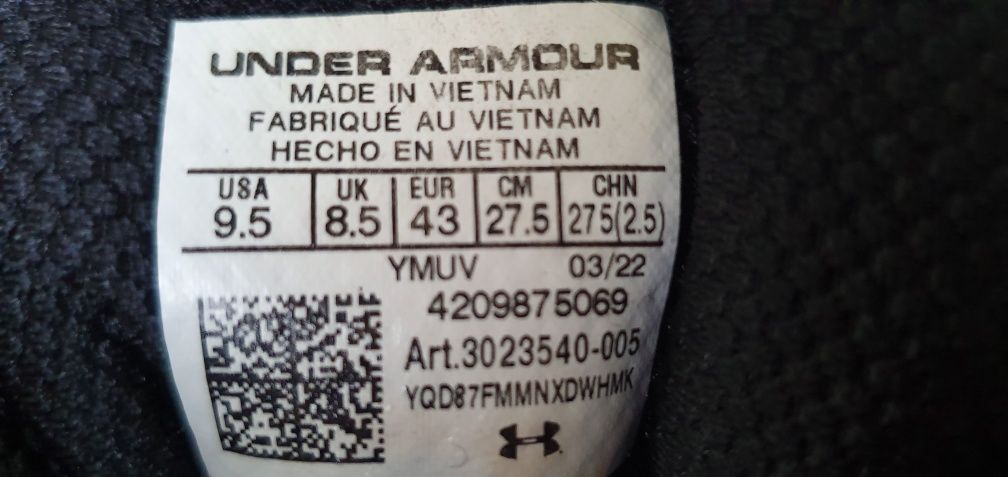 Buty męskie do biegania Under Armour HOVR Infinite roz 43 wkładka 27,5