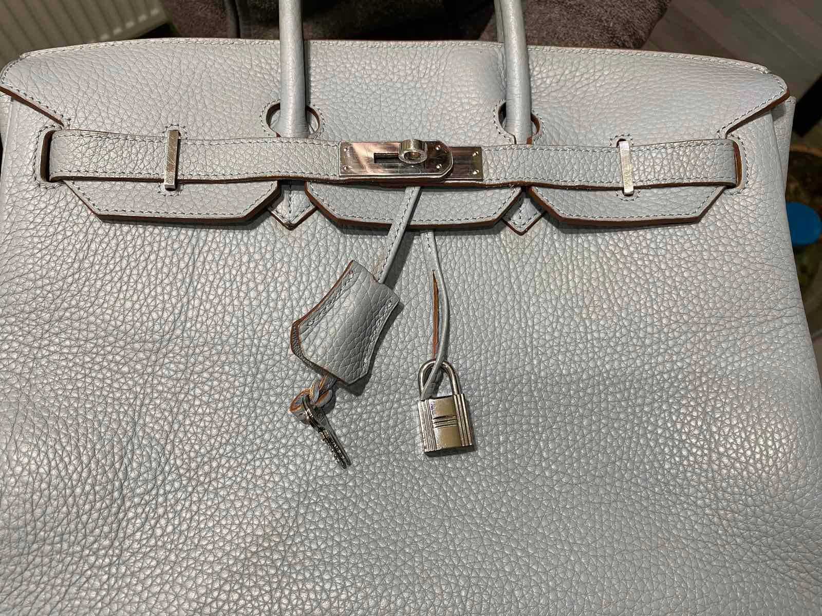 Hermes Birkin 25 bleu lin