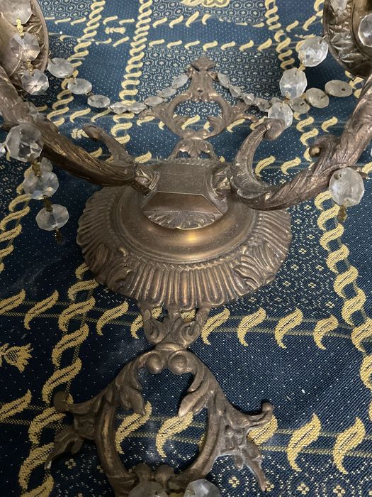 Par candieiros de parede latão ingleses 37 cm.  Anúncios abaixo