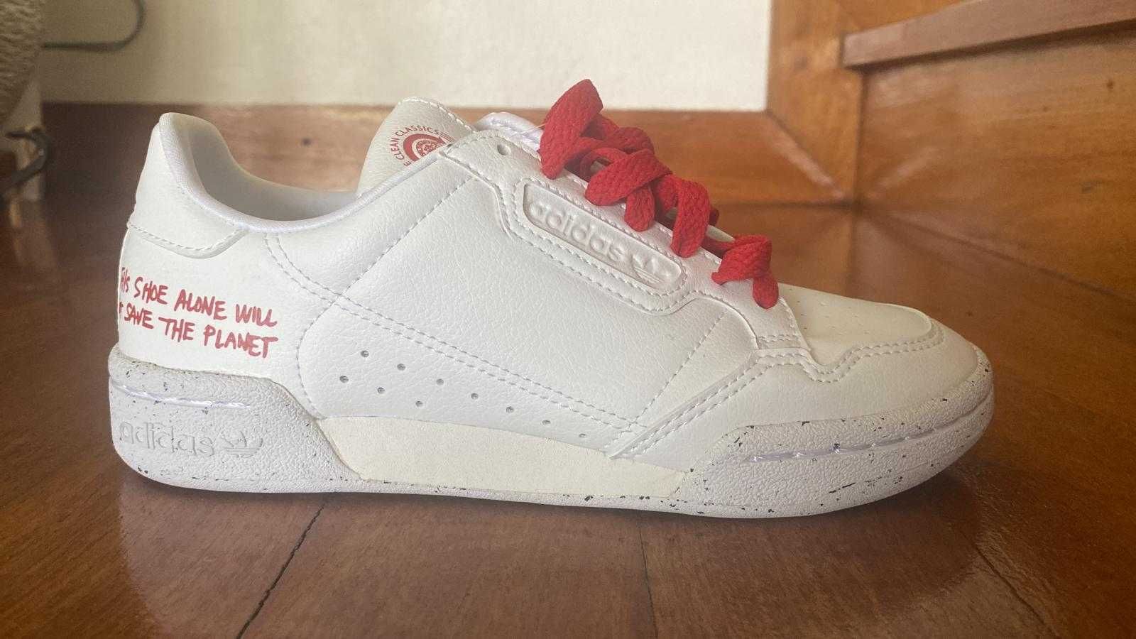 Ténis Adidas NOVOS - Sneakers Continental 80 Vegan Branco e Vermelho