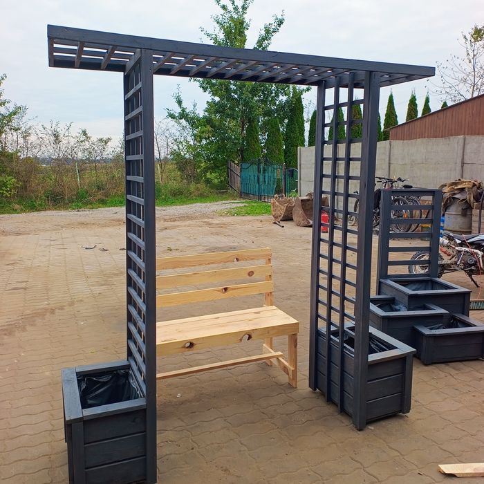 Donica, pergola komplet lub oddzielnie drewniane